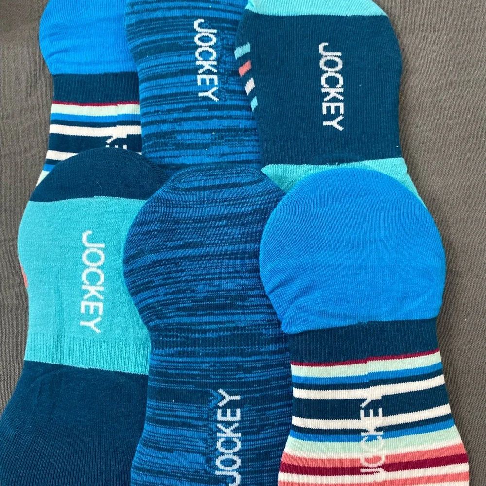 Jockey Men's Blue No Show Socks Set - Picture 1 of 2